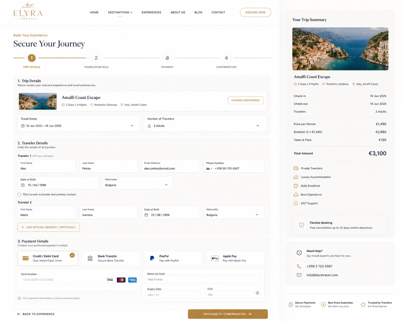 Experiences & Destinations